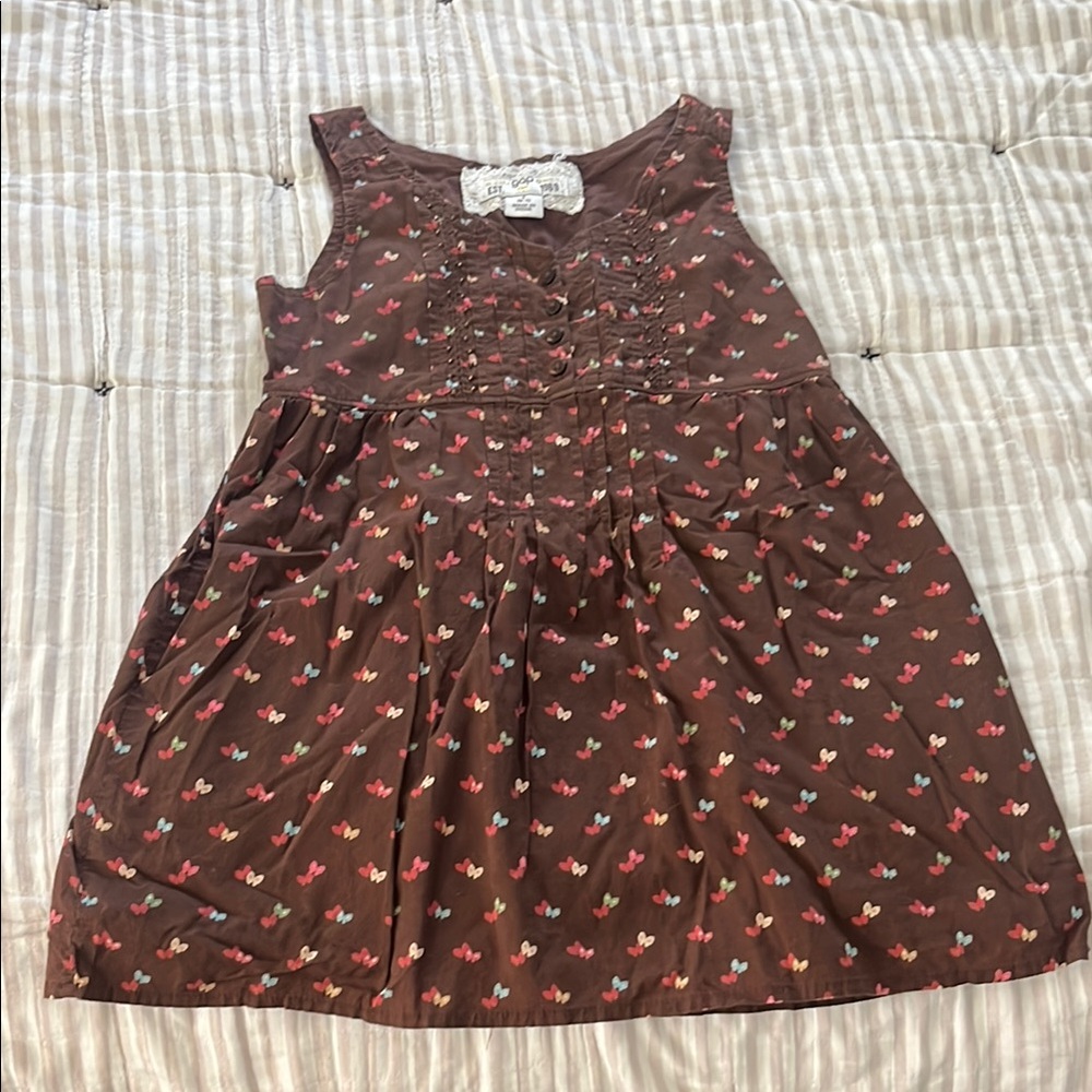 GAP Kids Brown Tank Top with Colorful Butterfly Print